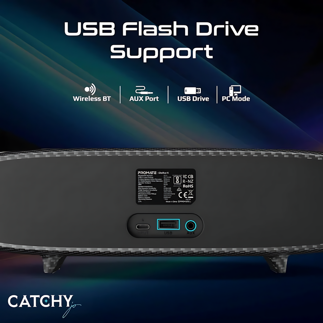 PROMATE Delta-X 20W wireless speaker with RGB lighting