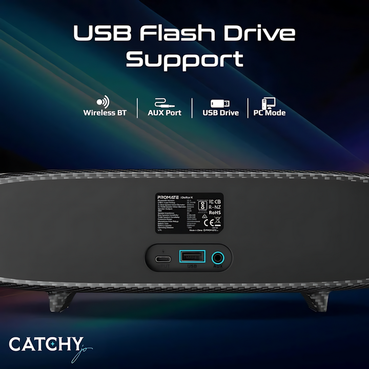PROMATE Delta-X 20W wireless speaker with RGB lighting