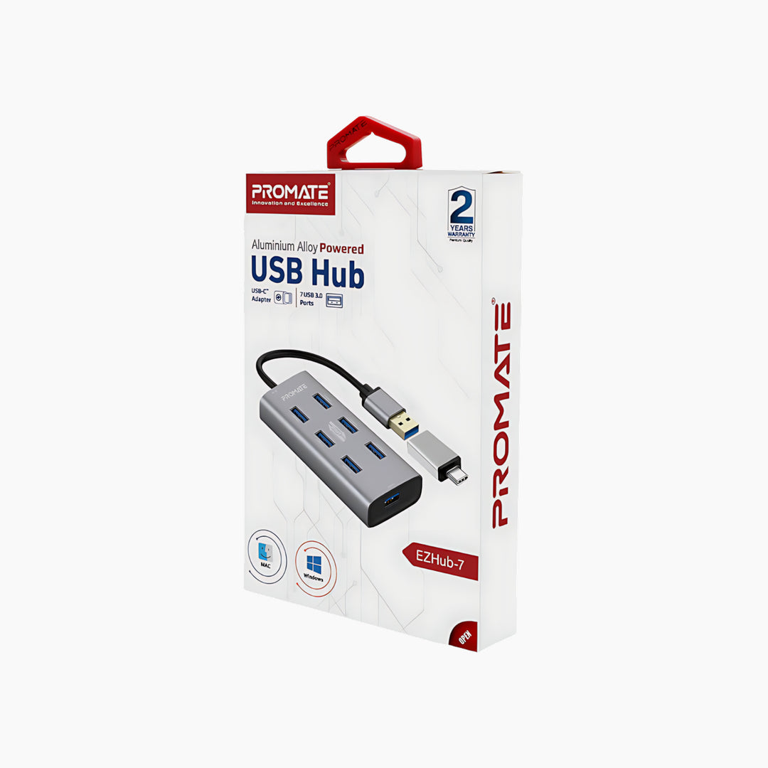 PROMATE EzHub-7 USB-C hub with 100W Power Delivery