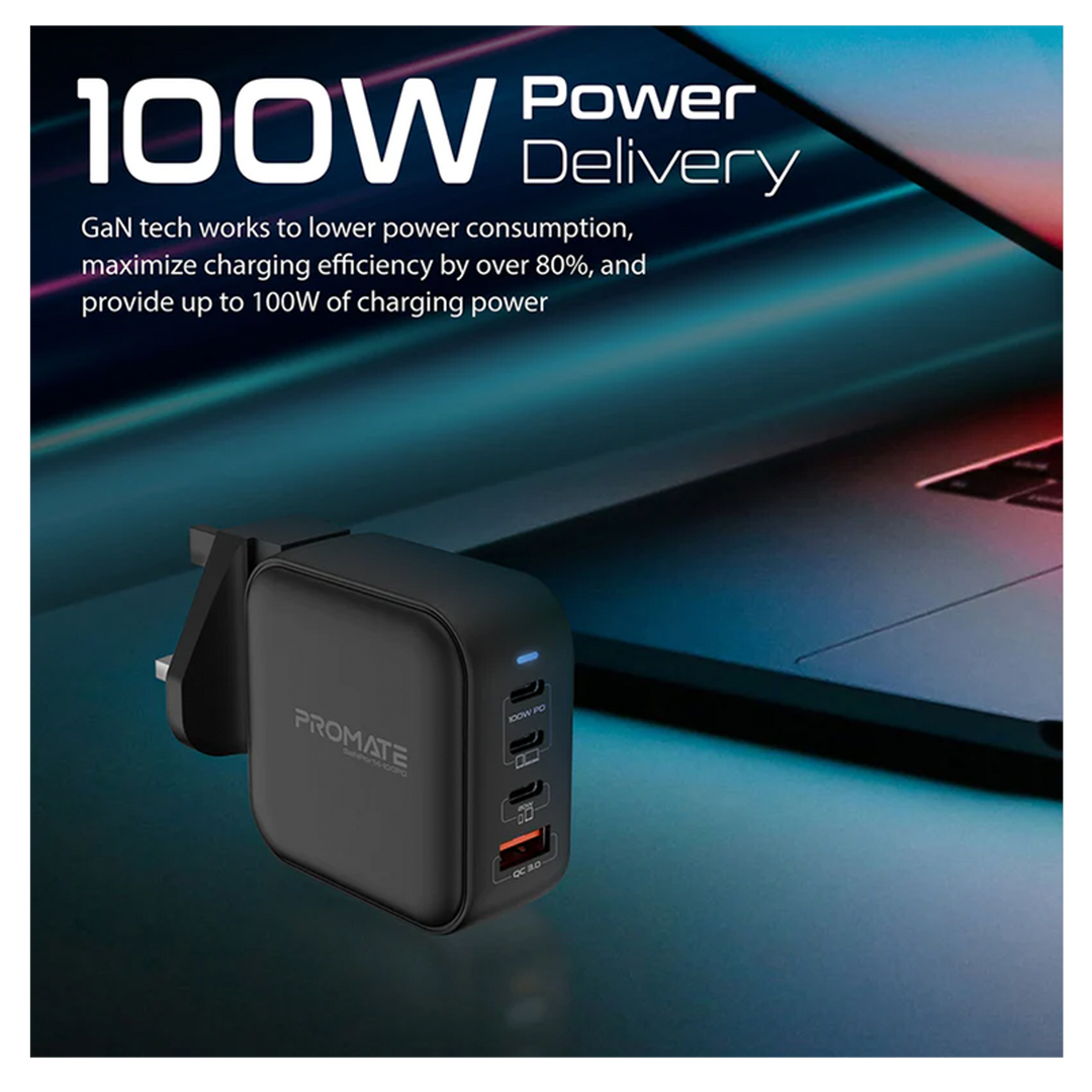Promate GaNPort4-100W 100W charging adapter