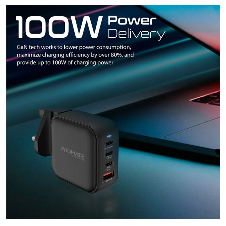 Promate GaNPort4-100W 100W charging adapter