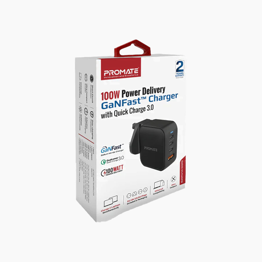 Promate 100W GaNPort4 charging adapter