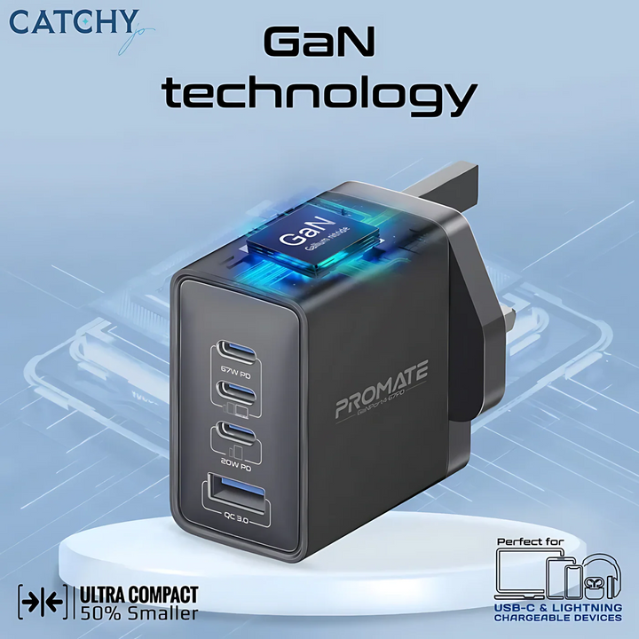 Promate GaNPort4-67W 67W dual USB-C power adapter
