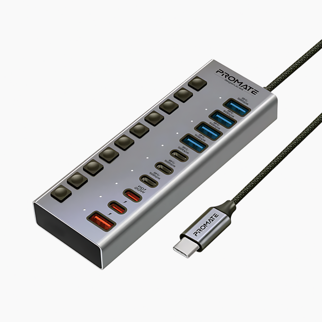 PROMATE GegaHub-5G 10-in-1 high-speed multi-port hub