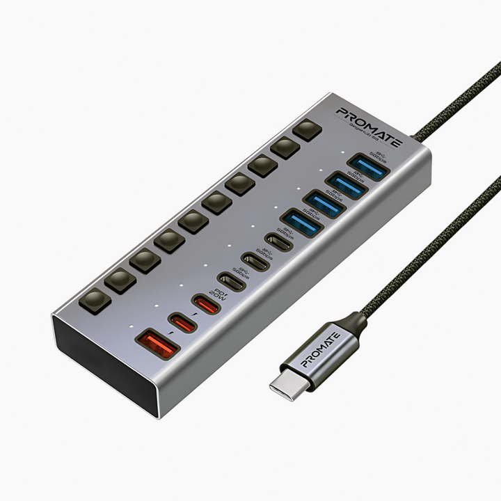 PROMATE GegaHub-5G 10-in-1 high-speed multi-port hub