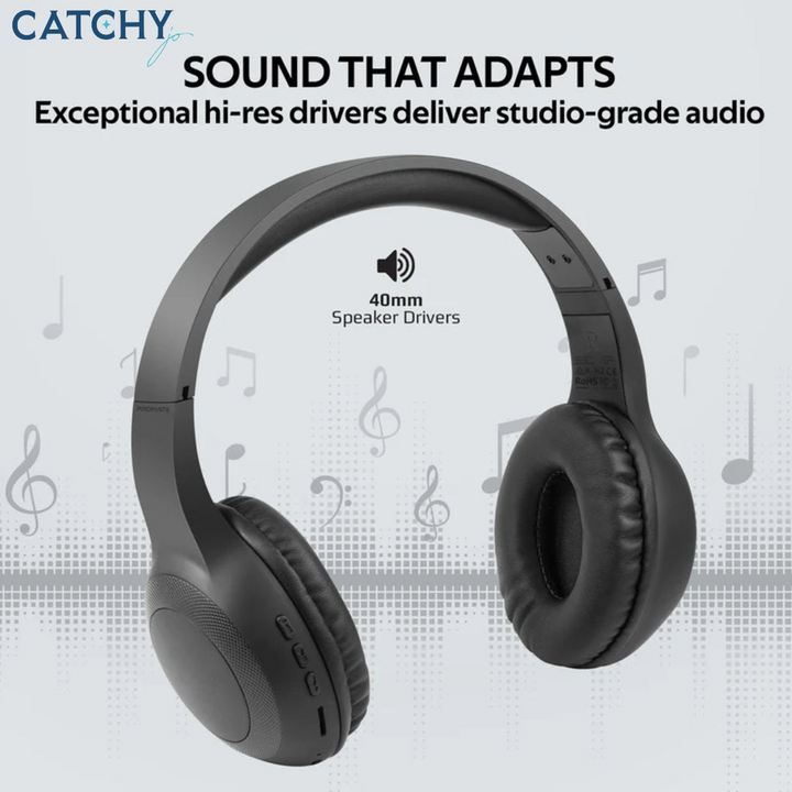 PROMATE LaBoca deep bass over-ear wireless headset with 40mm drivers
