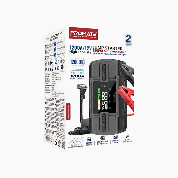 PROMATE PatrolPack-3 12000mAh jump starter