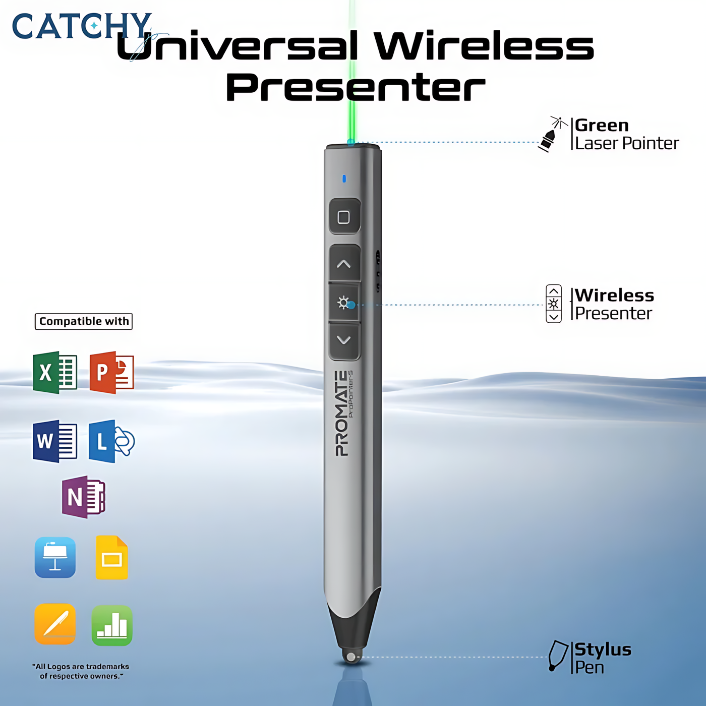 PROMATE ProPointer-S wireless presenter with integrated stylus pen