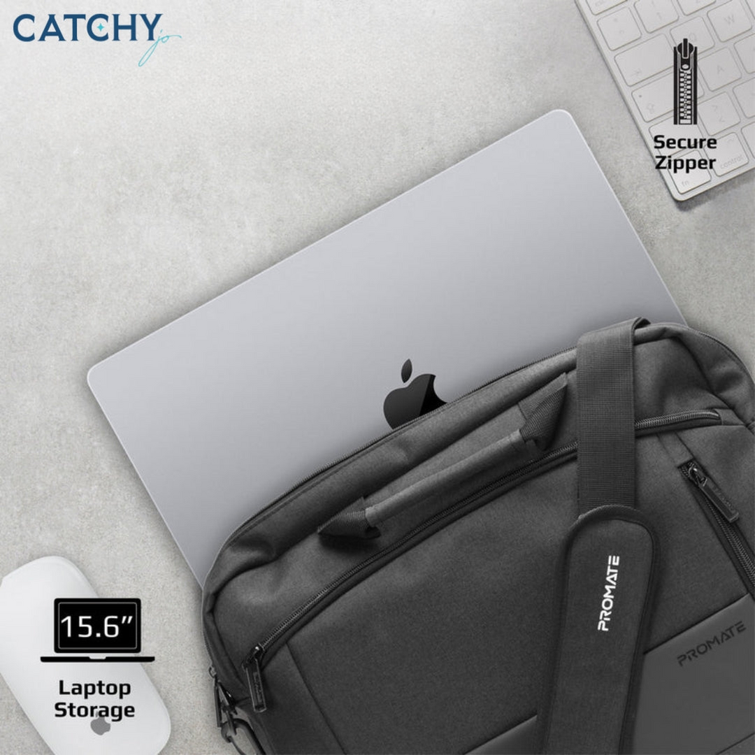 PROMATE Satchel-MB sleek comfort laptop messenger bag with multiple compartments.