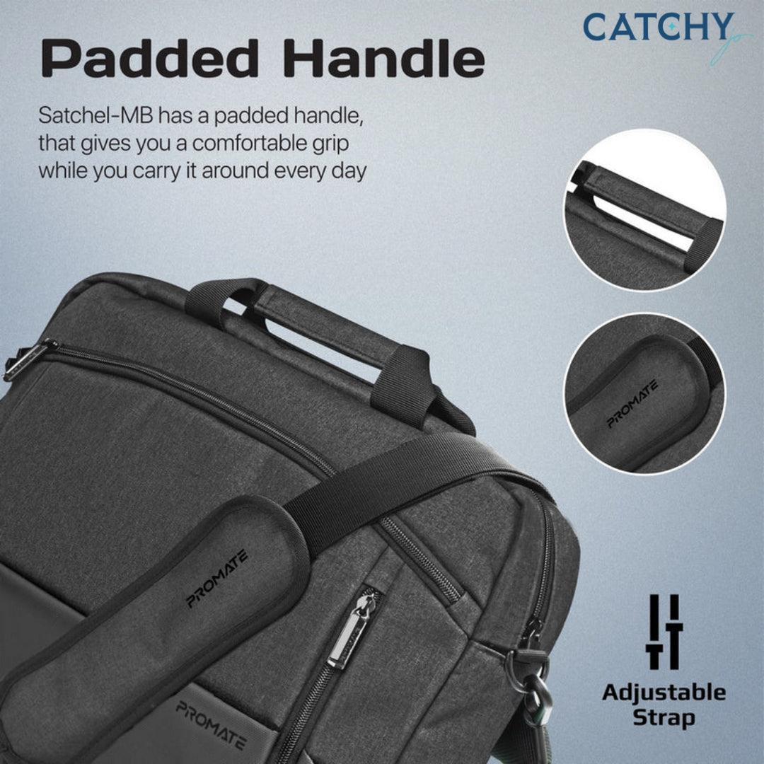 PROMATE Satchel-MB sleek comfort laptop messenger bag with multiple compartments
