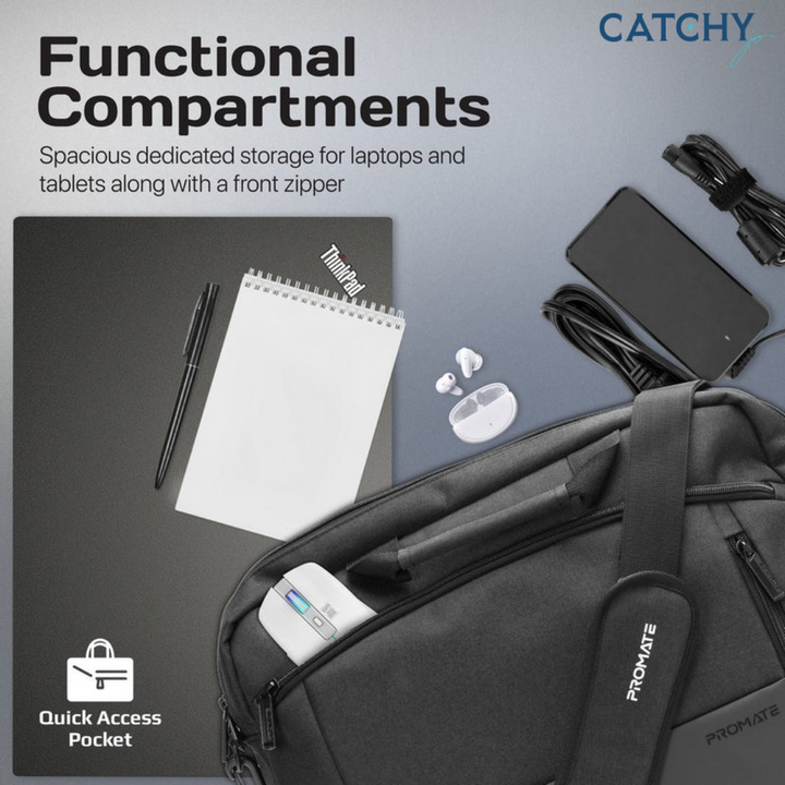 PROMATE Satchel-MB sleek comfort laptop messenger bag for laptops up to 15.6 inches