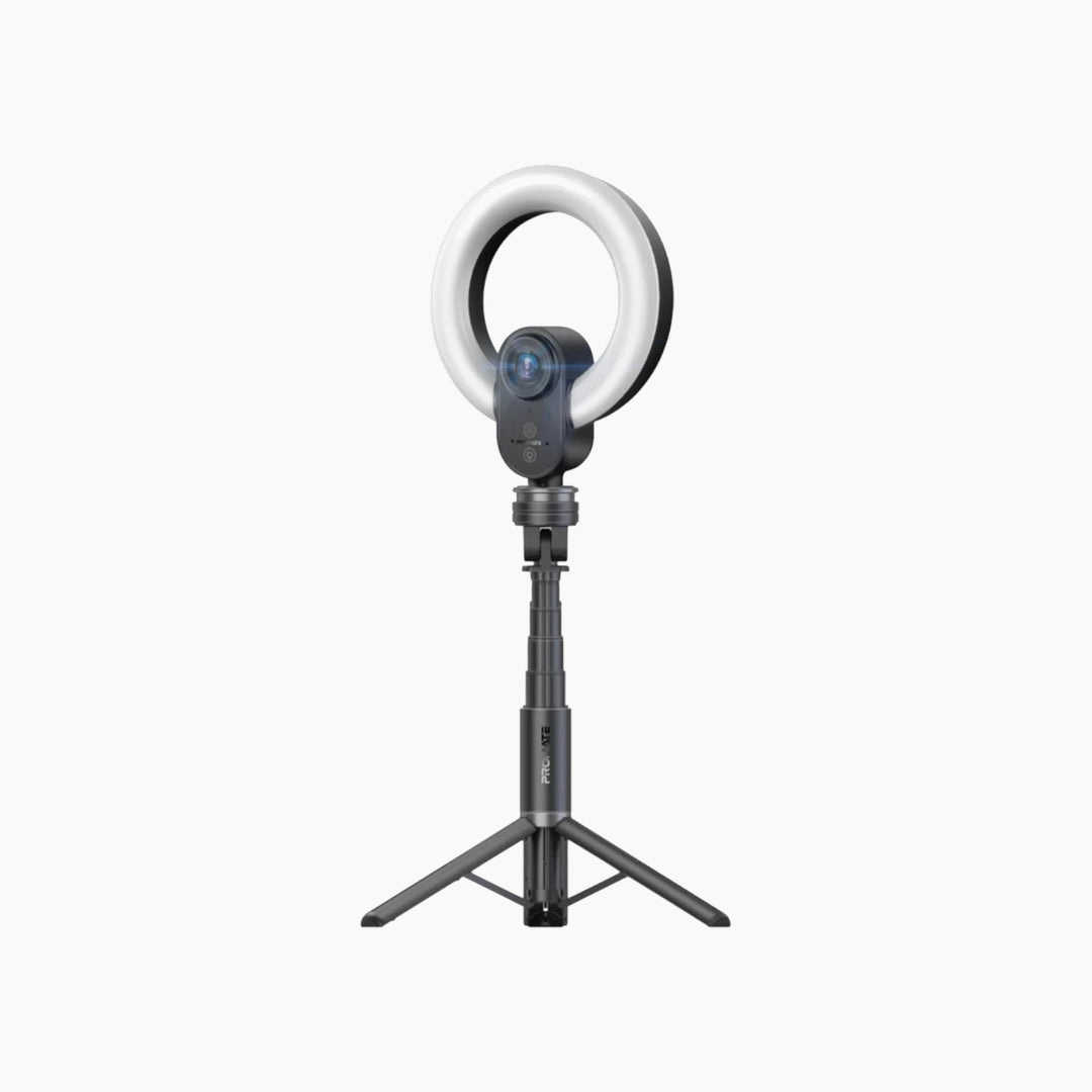 PROMATE VistaCam 2K Ultra-HD Webcam With Built-in Mic &amp; Ring Light