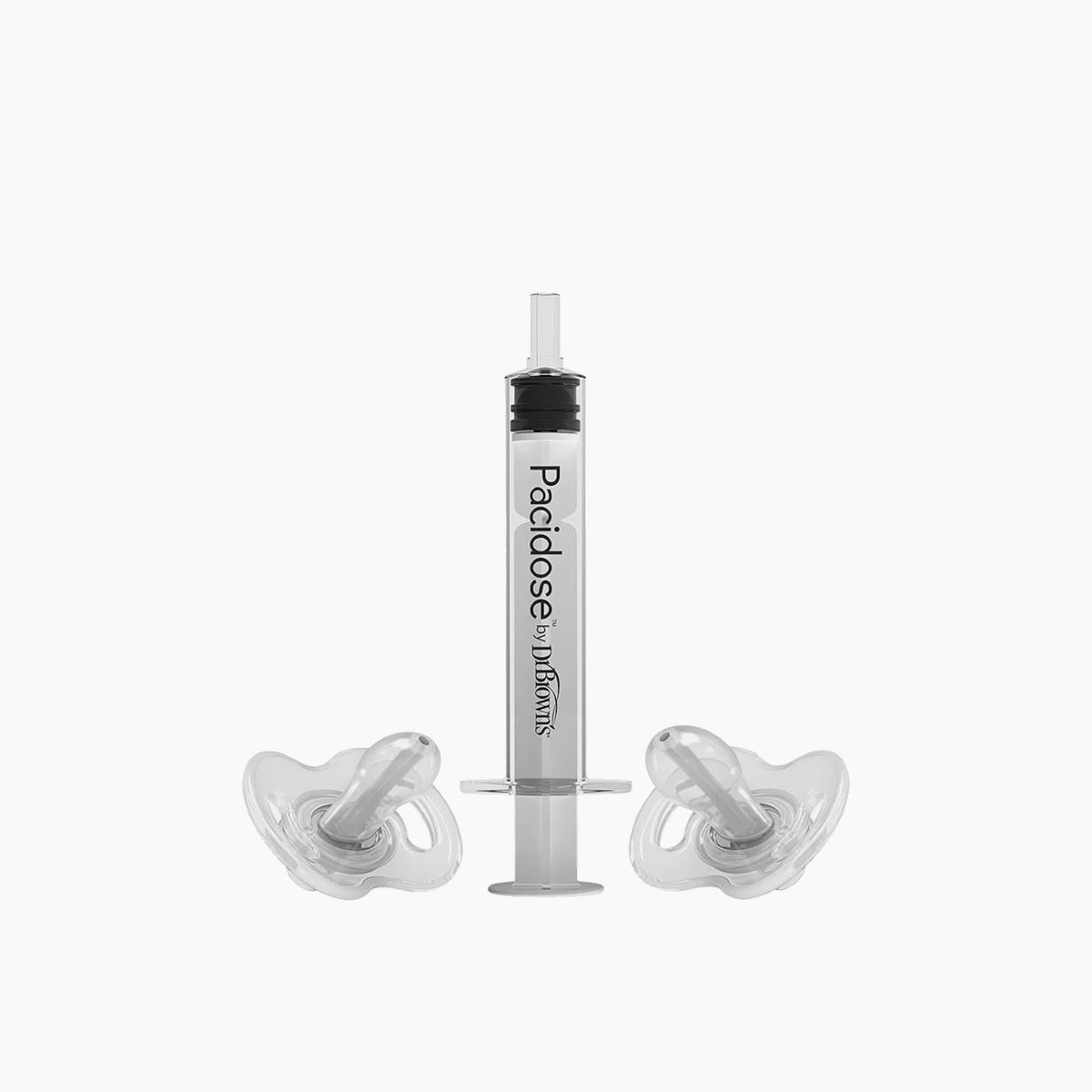 Dr Brown's Pacidose liquid medicine dispenser combo pack with two pacifier sizes and syringe