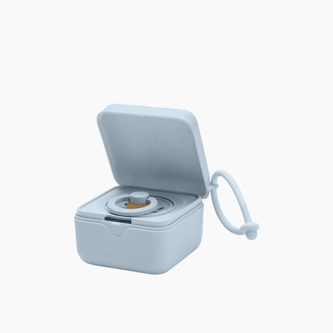 Bibs Pacifier Box for on-the-go storage and microwave sterilization