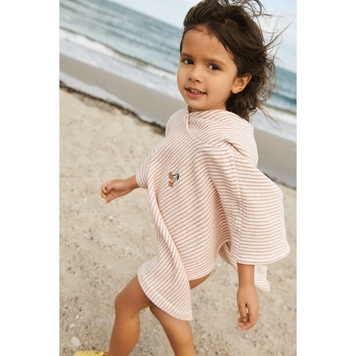 Liewood Paco Embroidery Poncho Stripe - Creme De La Creme