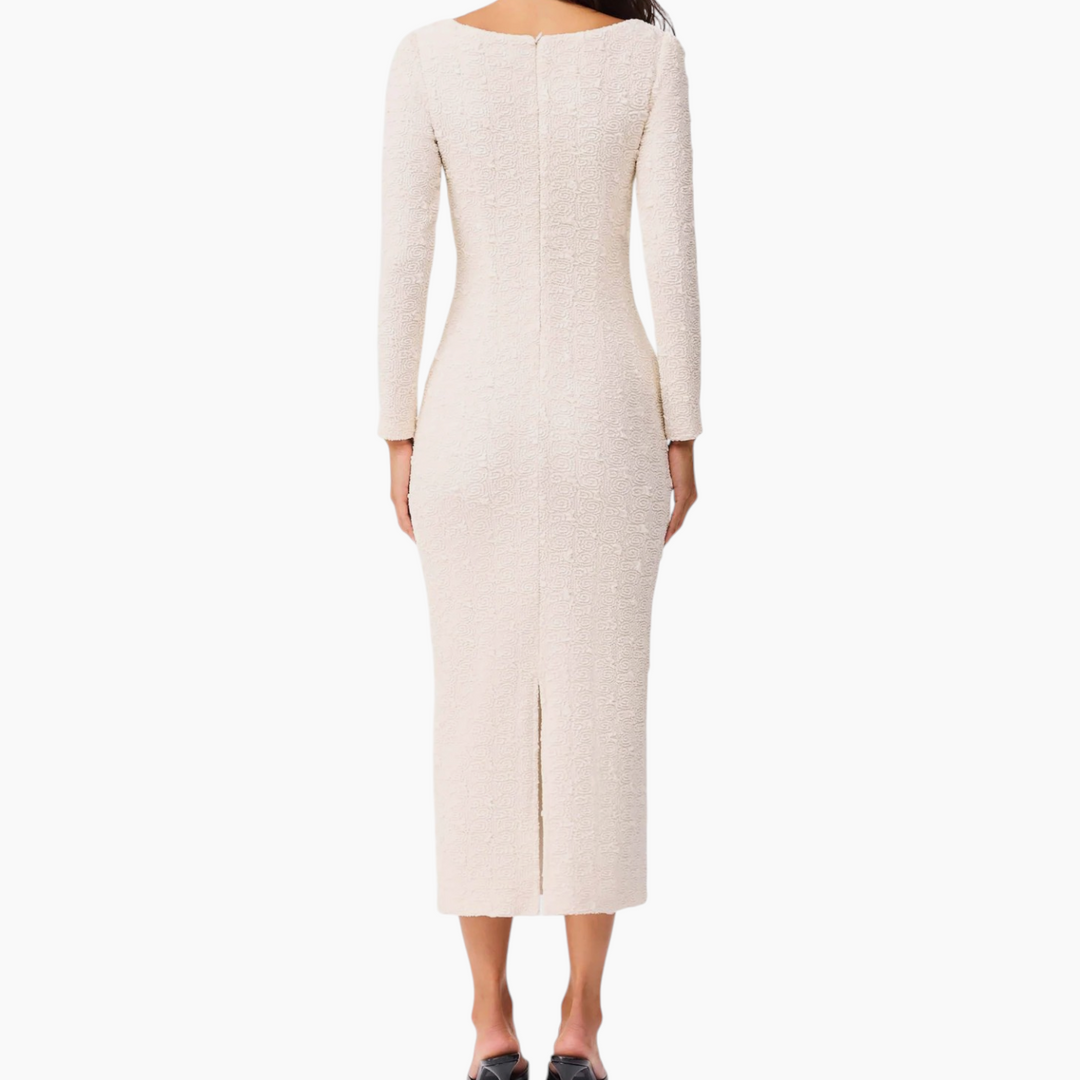 Elliatt Paloma Long Sleeve Midi Dress in Black and White