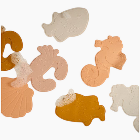 Liewood Paola Mini Bath Math Sea Creature Mustard Mix - 8 Pack