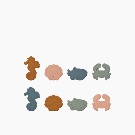 Liewood Paola Mini Bath Math Sea Creature Mustard Mix - 8 Pack