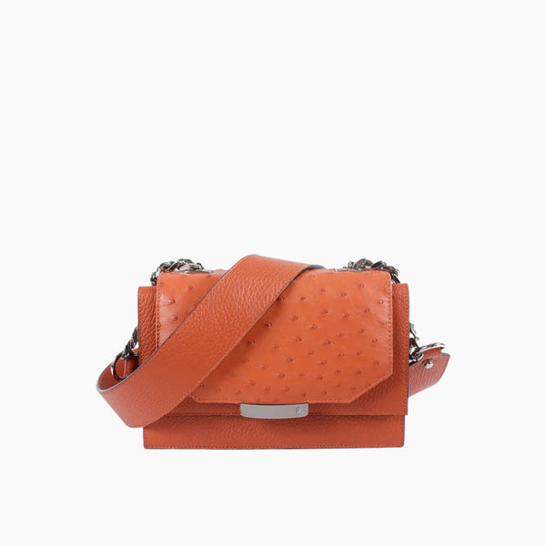 Ostrich Mini Jackie O Shoulder Bag