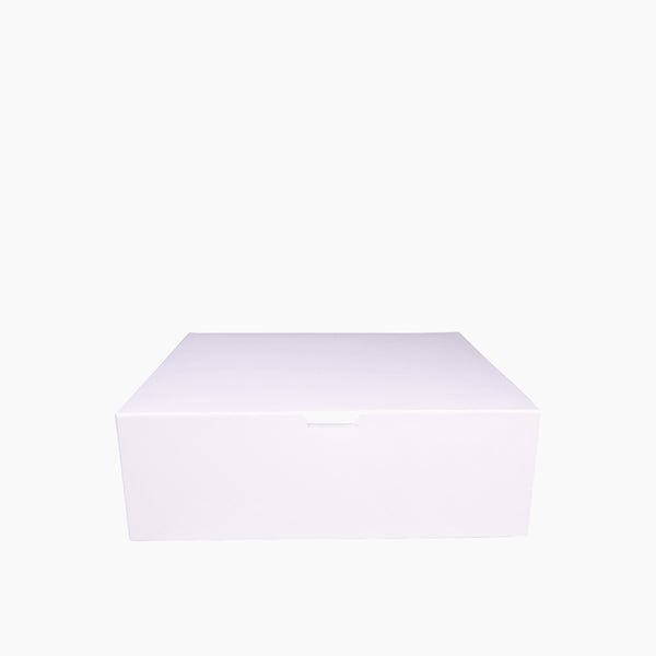 Paper Container Cake 35 5 x 35 5 x 10 cm White with Window 5 Pieces