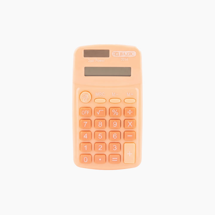Bazic 8-Digit Dual Power Pocket Size Calculator - Pastel Color