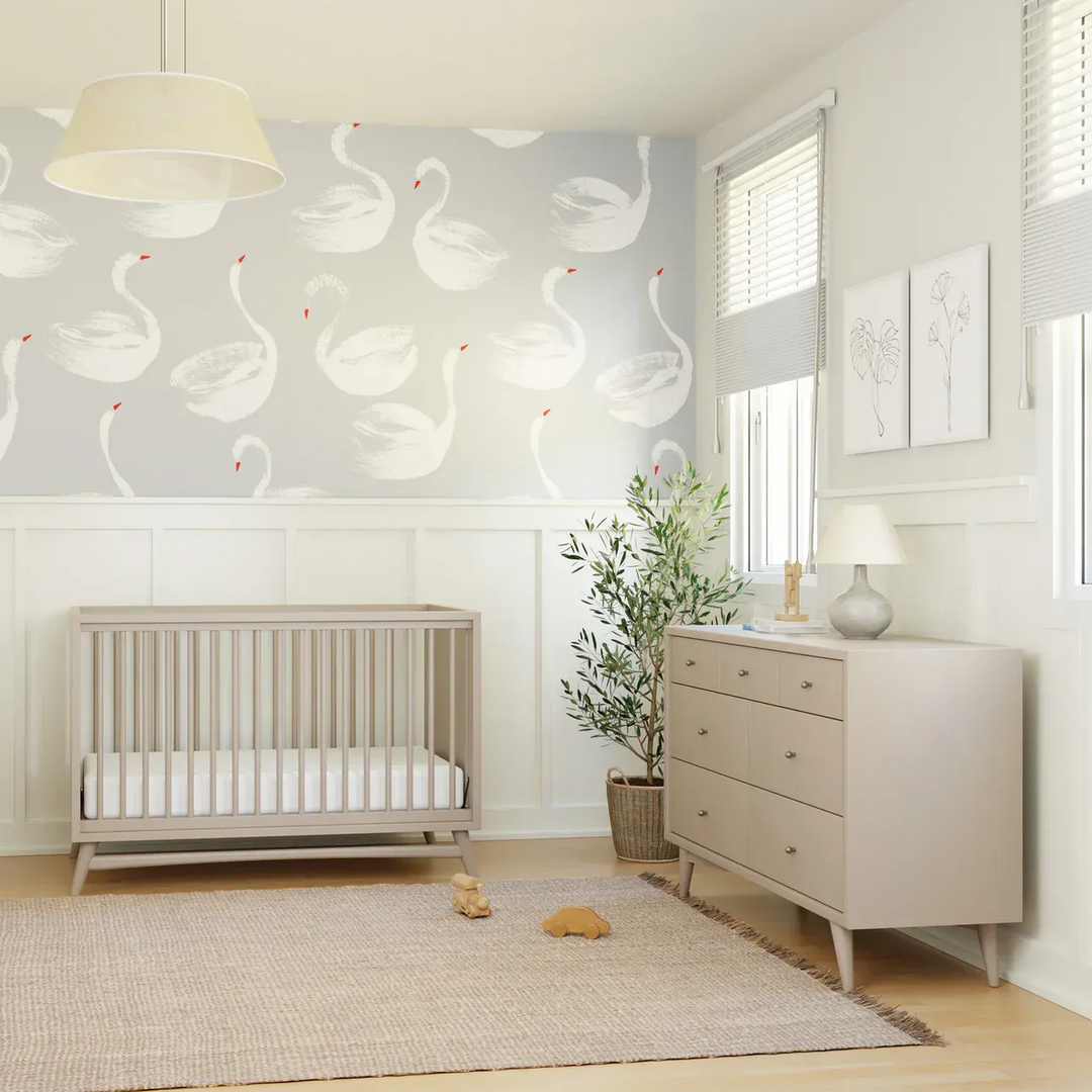 Babyletto Peggy 3-in-1 Convertible Crib with Toddler Bed Conversion Kit Exclusive - Taupe