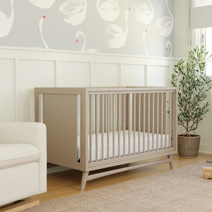 Babyletto Peggy 3-in-1 Convertible Crib with Toddler Bed Conversion Kit Exclusive - Taupe