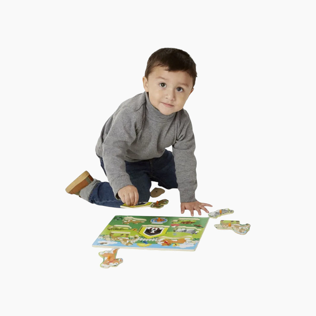 Melissa &amp; Doug 8-piece wooden pet peg puzzle for toddlers