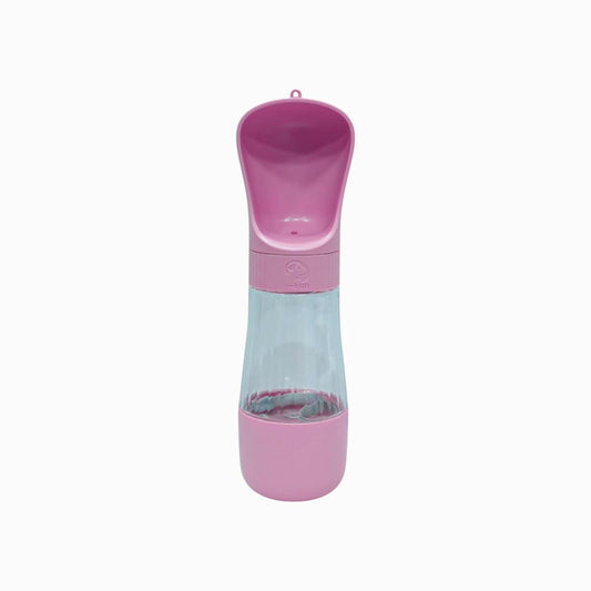 Pink Portable Pet Water Bottle With Scoop Cap