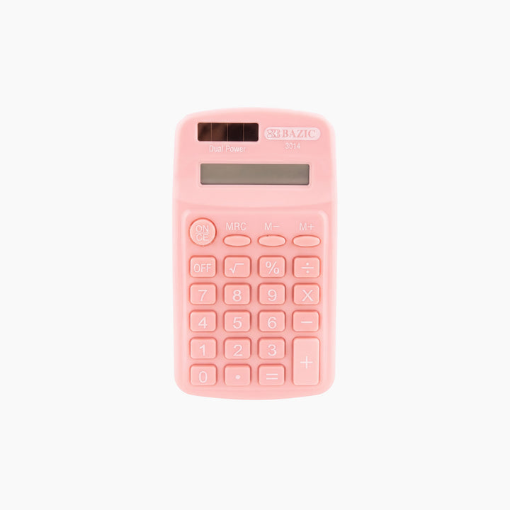Bazic 8-Digit Dual Power Pocket Size Calculator - Pastel Color