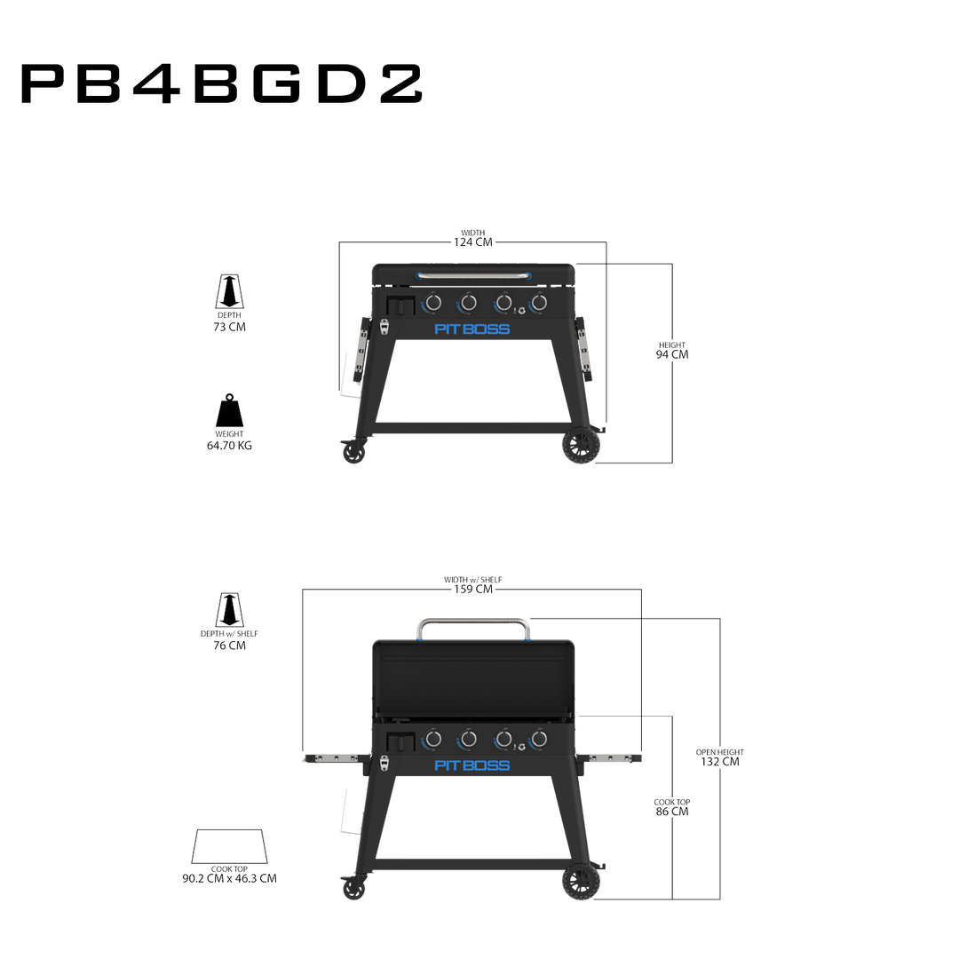 Pit Boss 4 Burner Griddle w/Removable Top