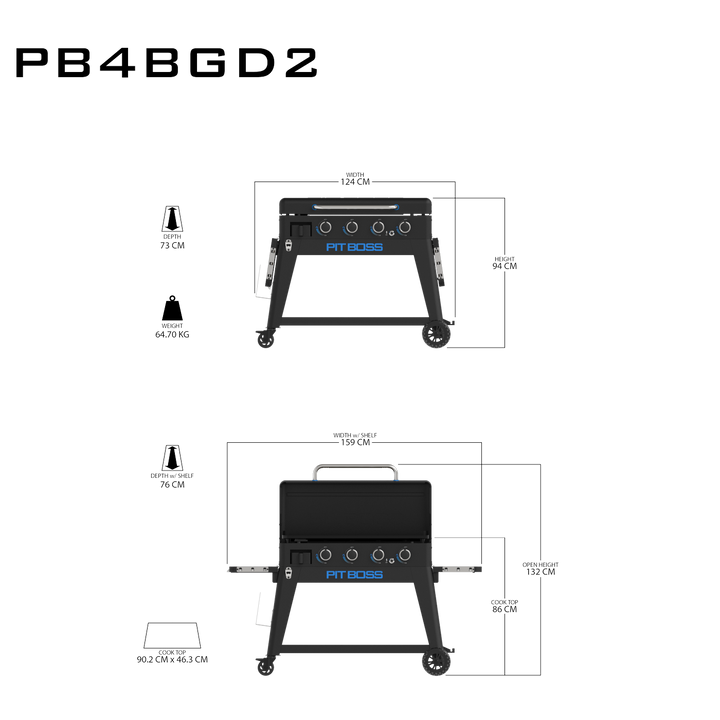 Pit Boss 4 Burner Griddle w/Removable Top