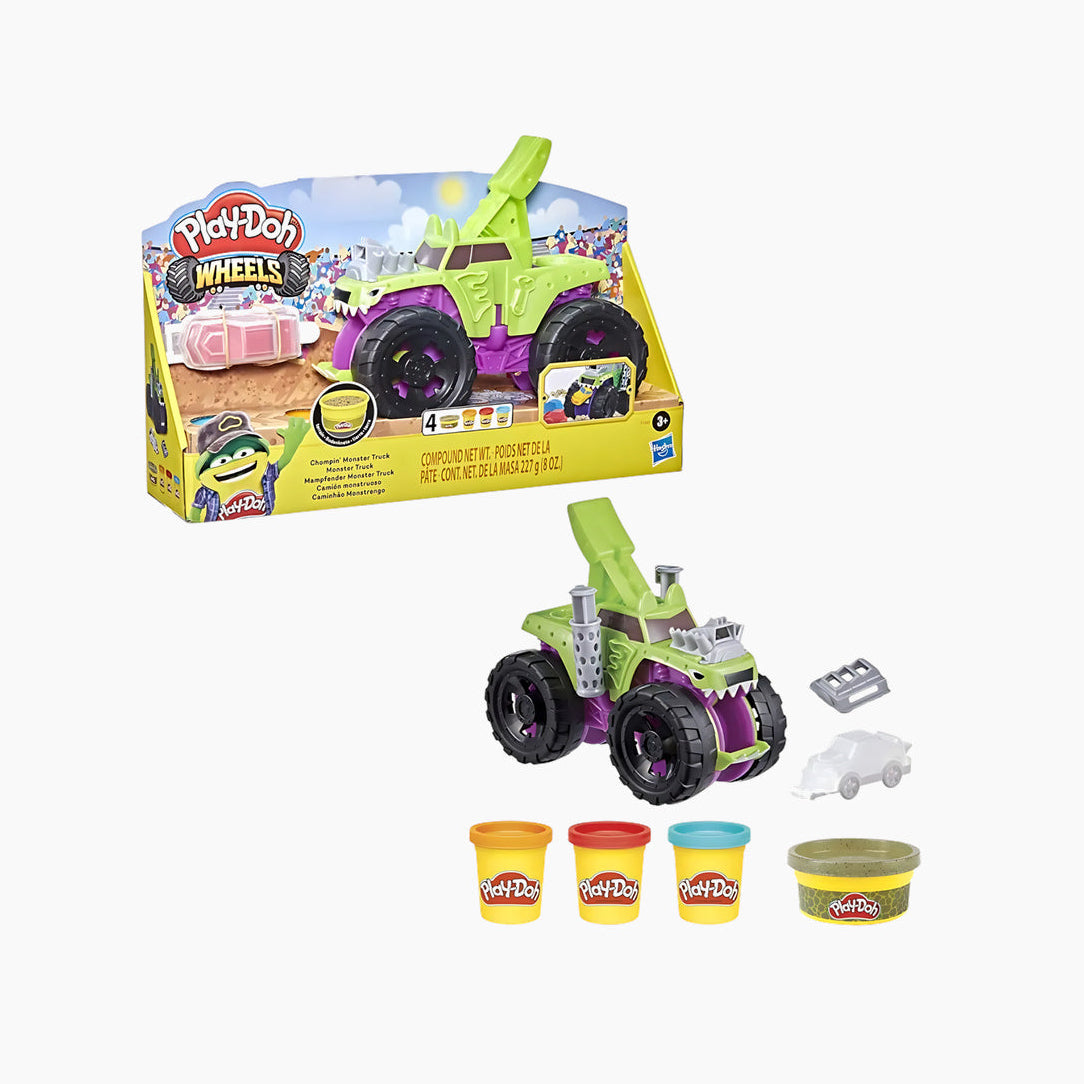 Hasbro Play-Doh Wheels Chompin' Monster Truck toy with chompin' jaws