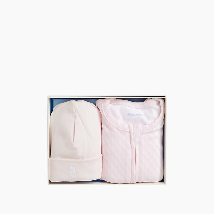 Polo Ralph Lauren Polo Pony Cotton Coverall &amp; Beanie Set