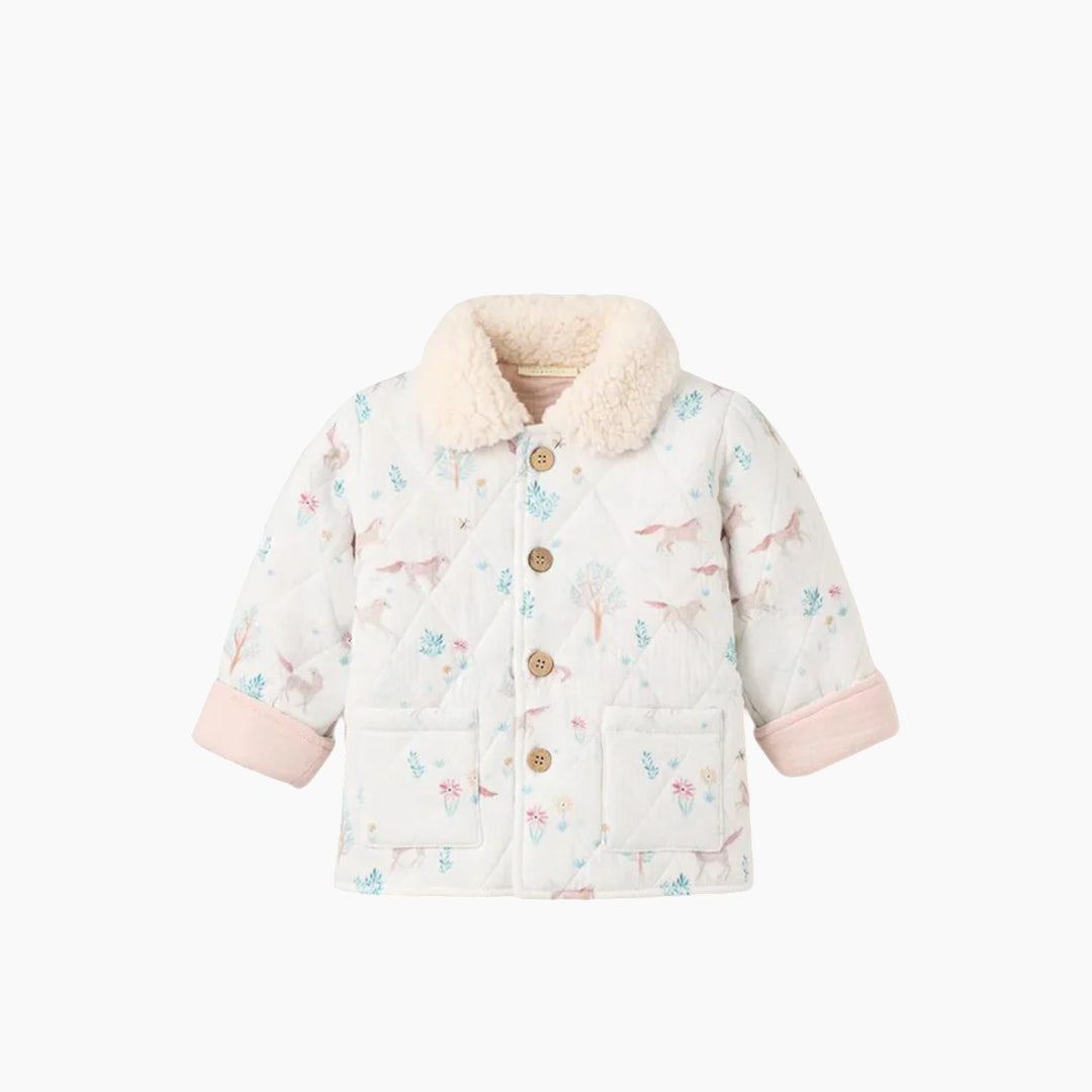 Elegant Baby Pony Meadow Organic Muslin Quilted Jacket