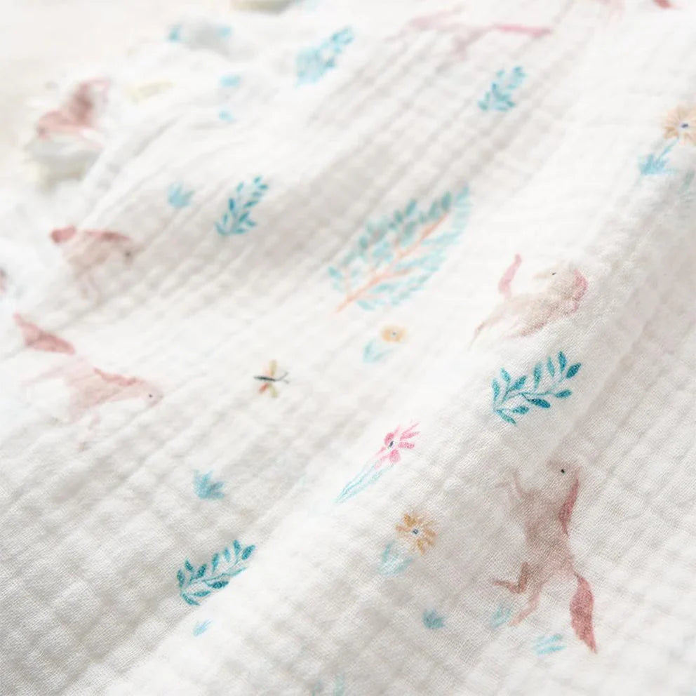 Elegant Baby Pony Meadow Organic Muslin Fur Back Blankie