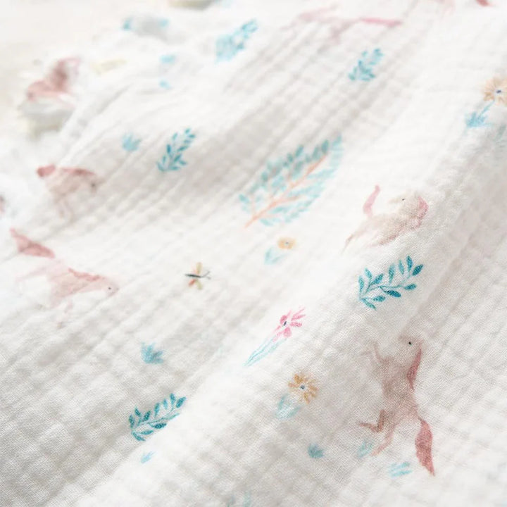 Elegant Baby Pony Meadow Organic Muslin Fur Back Blankie