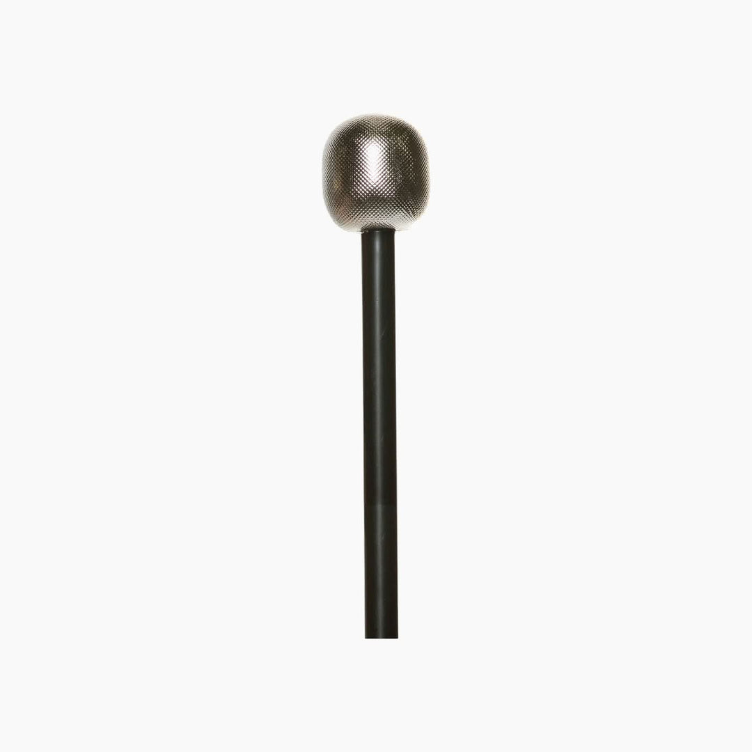 Silver microphone prop with realistic metallic finish