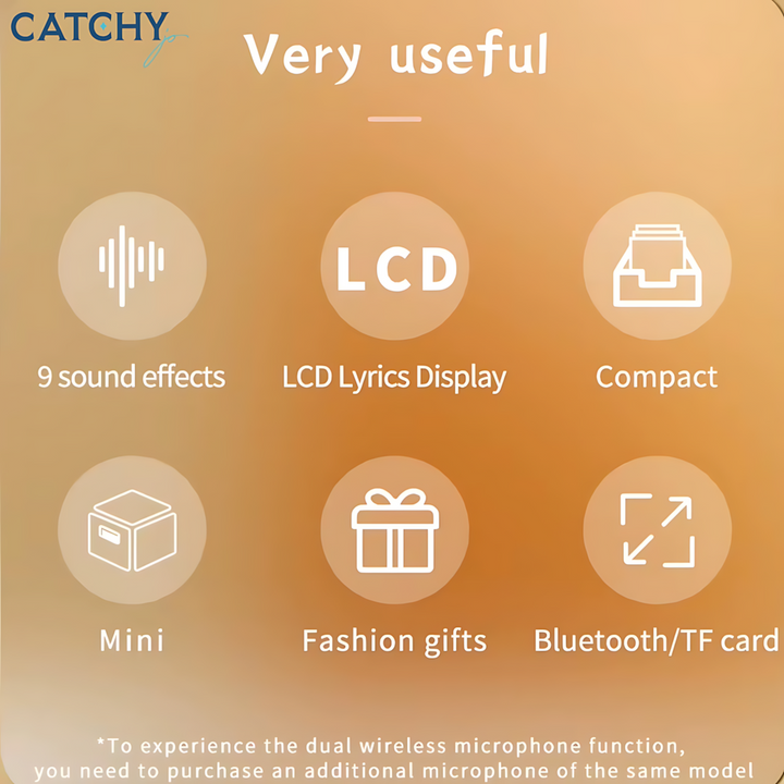 C.JO portable Bluetooth speaker with lyrics display and microphone
