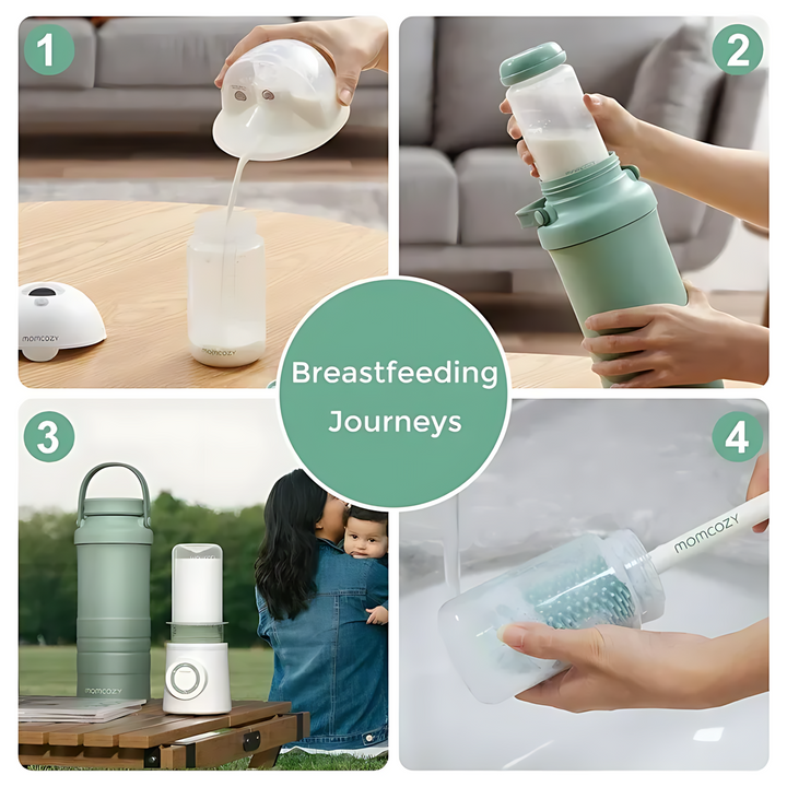 Momcozy portable breast milk cooler in green, 650 ML