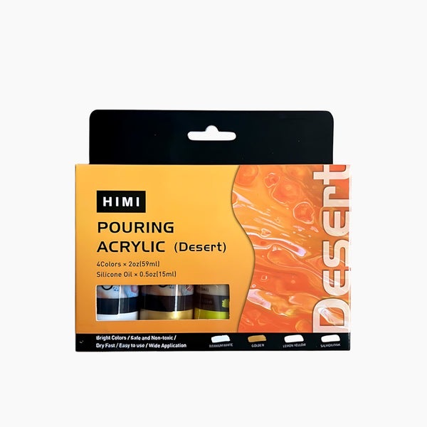 Himi Pouring Acrylic Paint 4 Colors x 2Oz Desert Theme Orange