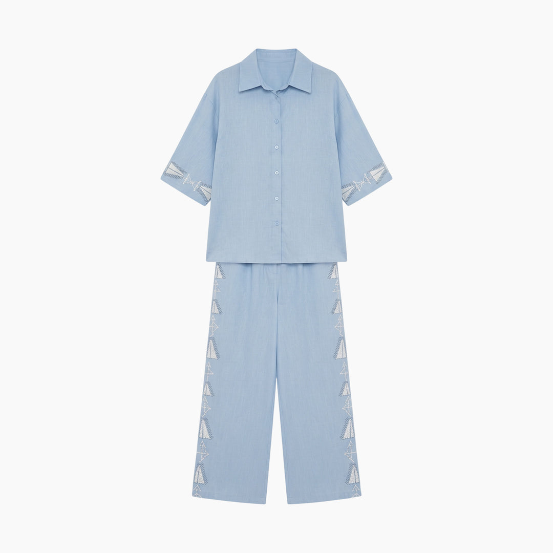 Amaara Powder Blue Tatreez Co-ord Set