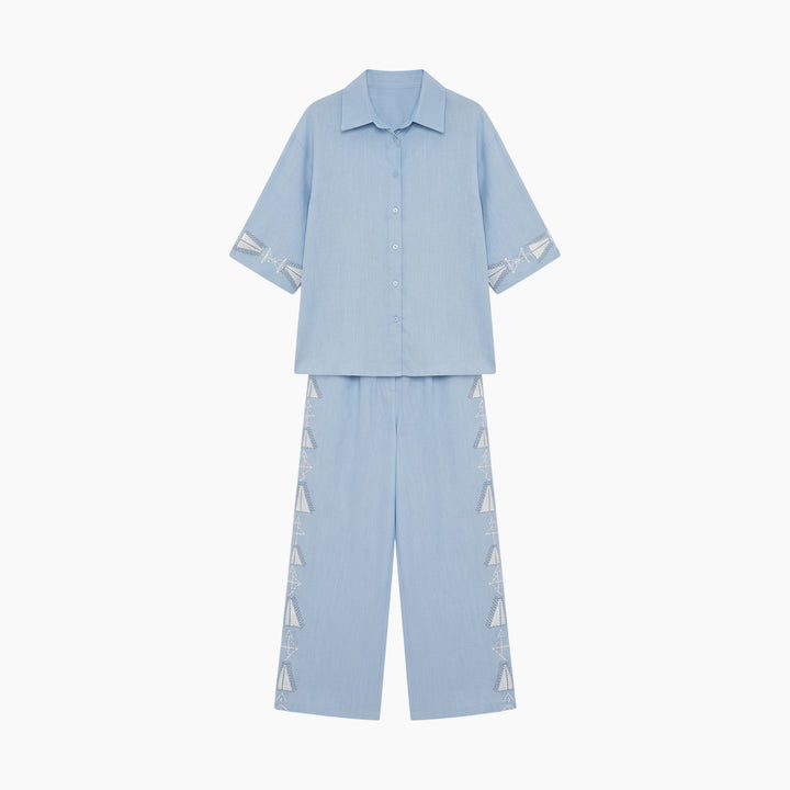 Amaara Powder Blue Tatreez Co-ord Set