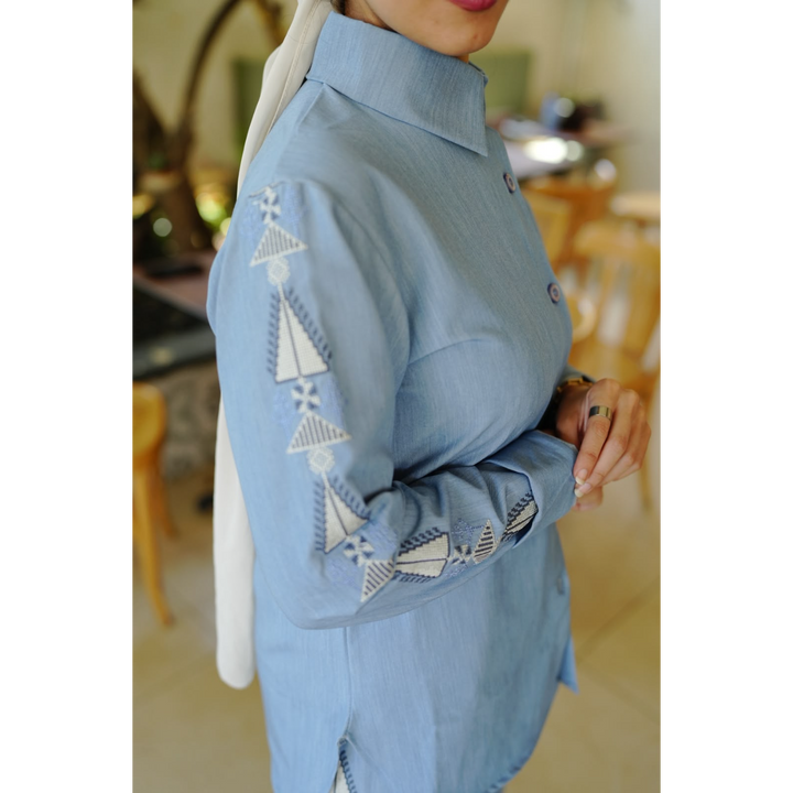 Amaara Powder Blue Tatreez Set