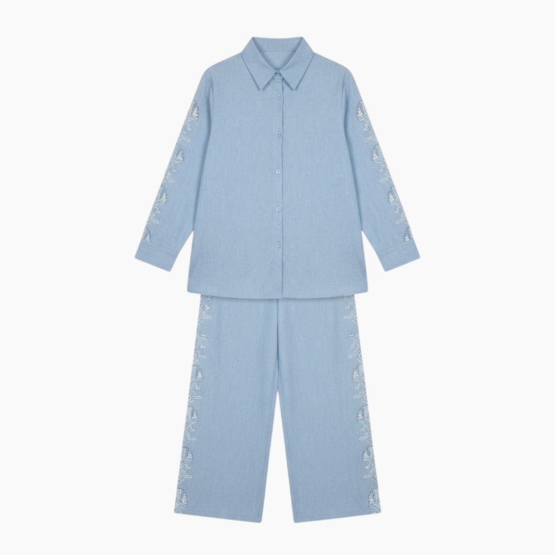 Amaara Powder Blue Tatreez Set