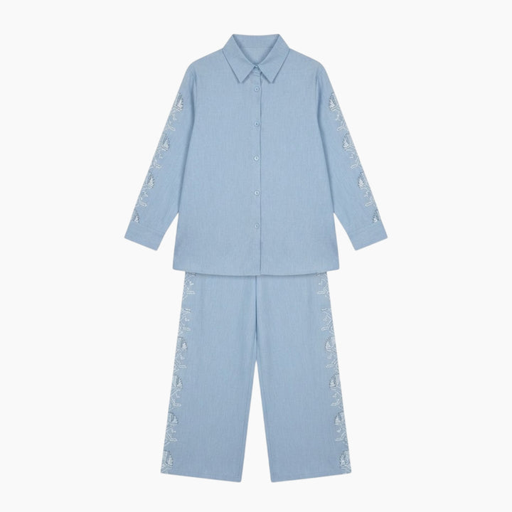 Amaara Powder Blue Tatreez Set