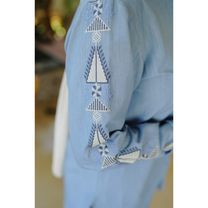 Amaara Powder Blue Tatreez Set