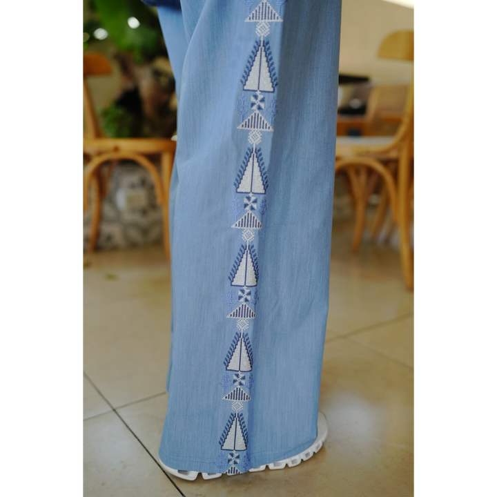 Amaara Powder Blue Tatreez Set