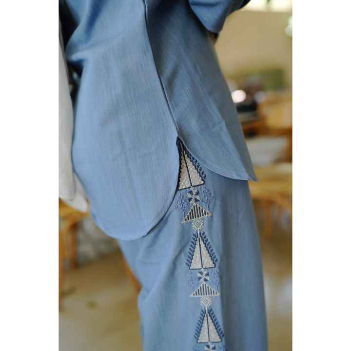 Amaara Powder Blue Tatreez Set