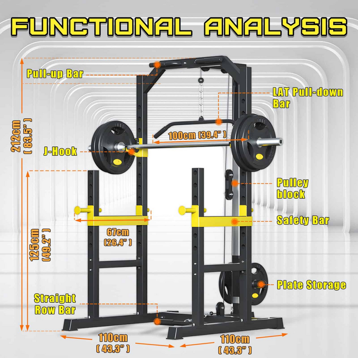 Strongway Power Cage with Lat Pulldown